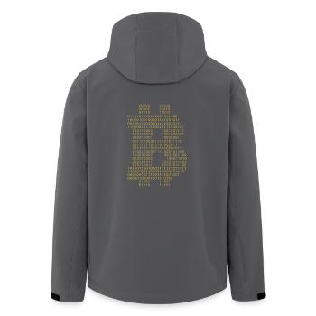Bitcoin Code Blockchain Kryptowährung HODL - Recycelte Männer Softshell-Jacke von Stanley/Stella - Anthrazit - Hinten - AI Model Male 185 light (185cm)