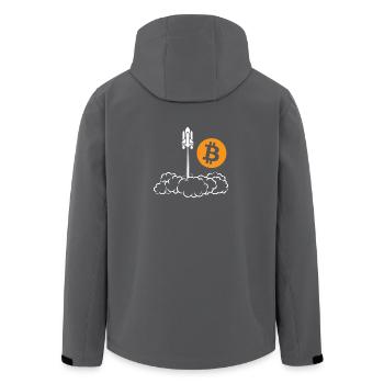 Bitcoin To The Moon Rocket Space Shuttle HODL Pun - Recycelte Männer Softshell-Jacke von Stanley/Stella - Anthrazit - Hinten - AI Model Male 185 light (185cm)