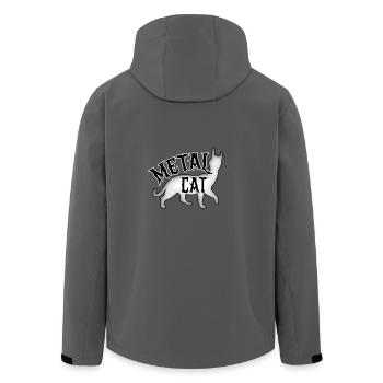 Metal Cat - Rock-Katze - Recycelte Männer Softshell-Jacke von Stanley/Stella - Anthrazit - Hinten - AI Model Male 185 light (185cm)