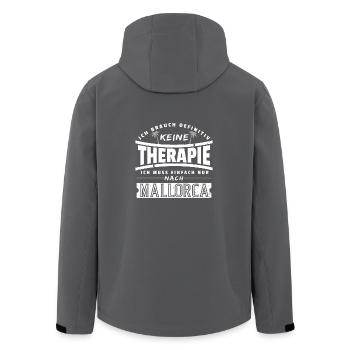 Ich brauch keine Therapie ich muss nach Mallorca - Recycelte Männer Softshell-Jacke von Stanley/Stella - Anthrazit - Hinten - AI Model Male 185 light (185cm)