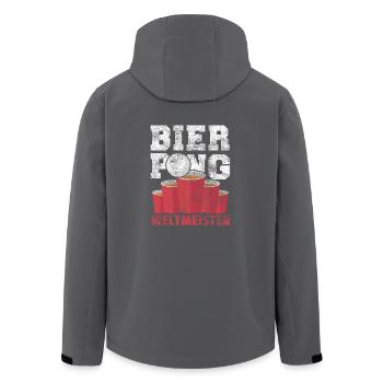 Bier Pong Weltmeister Geschenk Studentenparty - Recycelte Männer Softshell-Jacke von Stanley/Stella - Anthrazit - Hinten - AI Model Male 185 light (185cm)