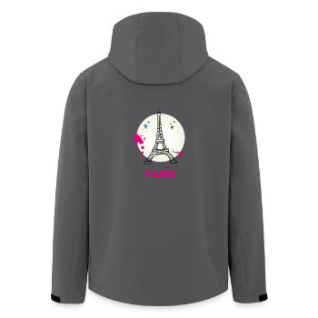 paris eiffelturm scribble love fasion trip tourist - Recycelte Männer Softshell-Jacke von Stanley/Stella - Anthrazit - Hinten - AI Model Male 185 light (185cm)