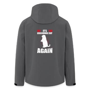 Es ist Groundhog Day Again Forecasting Animal Humor - Recycelte Männer Softshell-Jacke von Stanley/Stella - Anthrazit - Hinten - AI Model Male 185 light (185cm)