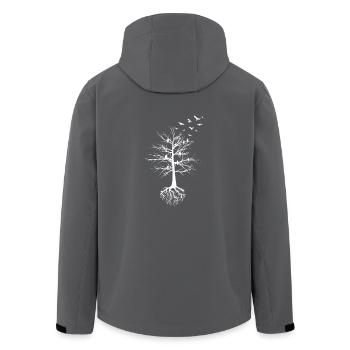 Baum mit Vögeln Wurzel Natur Naturliebhaber - Recycelte Männer Softshell-Jacke von Stanley/Stella - Anthrazit - Hinten - AI Model Male 185 light (185cm)
