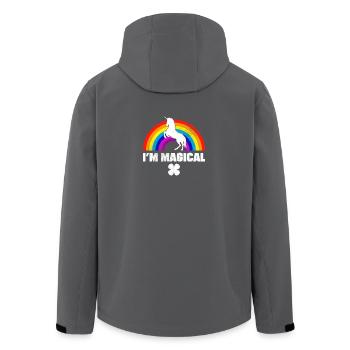 Ich bin magischer Unicorn Funny Saint Patrick's Day - Recycelte Männer Softshell-Jacke von Stanley/Stella - Anthrazit - Hinten - AI Model Male 185 light (185cm)