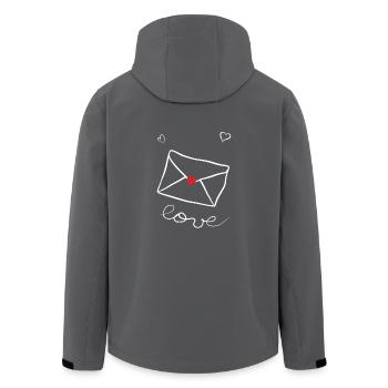 Zeichnung Kuvert und Herze als Liebesbotschaft - Recycelte Männer Softshell-Jacke von Stanley/Stella - Anthrazit - Hinten - AI Model Male 185 light (185cm)