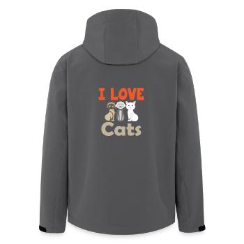 I Love Cats Katzenliebhaber Katzen Perserkatze - Recycelte Männer Softshell-Jacke von Stanley/Stella - Anthrazit - Hinten - AI Model Male 185 light (185cm)