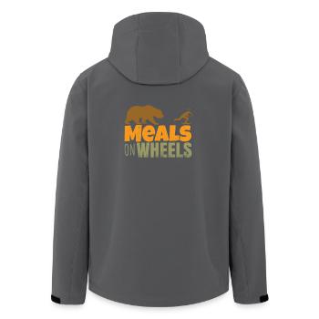 skateboard - meals on wheels - Recycelte Männer Softshell-Jacke von Stanley/Stella - Anthrazit - Hinten - AI Model Male 185 light (185cm)