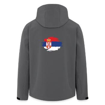 heimat flagge liebe herkunft Serbien png - Recycelte Männer Softshell-Jacke von Stanley/Stella - Anthrazit - Hinten - AI Model Male 185 light (185cm)