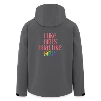 Gay - Girls - Homosexuell - Gay Pride - Geschenk - Recycelte Männer Softshell-Jacke von Stanley/Stella - Anthrazit - Hinten - AI Model Male 185 light (185cm)