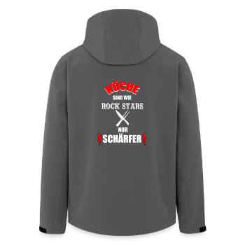 Koch Tshirt Evolution Geschenk Männer Prüfung - Recycelte Männer Softshell-Jacke von Stanley/Stella - Anthrazit - Hinten - AI Model Male 185 light (185cm)