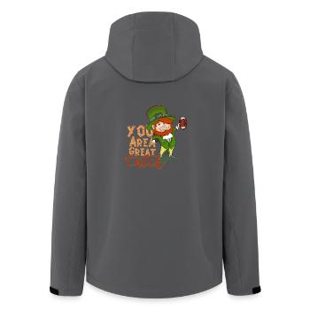 St. Patrick's Day American Football Sport Geschenk - Recycelte Männer Softshell-Jacke von Stanley/Stella - Anthrazit - Hinten - AI Model Male 185 light (185cm)