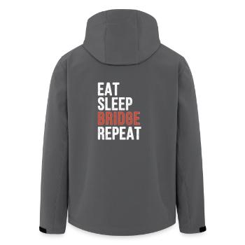 Eat sleep Bridge Repeat - Funny Gift - Recycelte Männer Softshell-Jacke von Stanley/Stella - Anthrazit - Hinten - AI Model Male 185 light (185cm)
