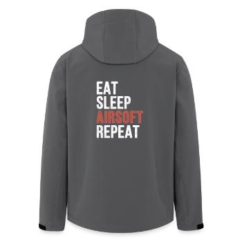 Eat sleep Airsoft Repeat - Funny Gift - Recycelte Männer Softshell-Jacke von Stanley/Stella - Anthrazit - Hinten - AI Model Male 185 light (185cm)