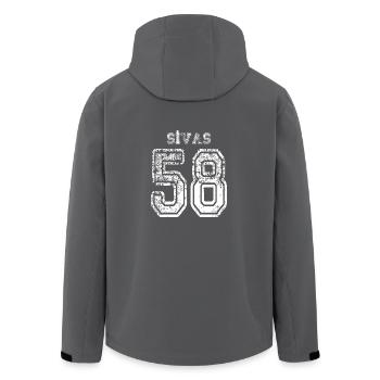 58 Sivas Türkisches Nummernschild als Geschenk - Recycelte Männer Softshell-Jacke von Stanley/Stella - Anthrazit - Hinten - AI Model Male 185 light (185cm)