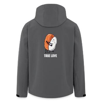 Sushi Reis Geschenk Geburtstag lustig Liebe - Recycelte Männer Softshell-Jacke von Stanley/Stella - Anthrazit - Hinten - AI Model Male 185 light (185cm)