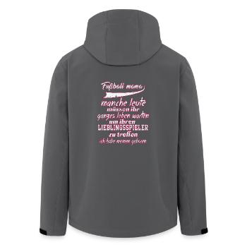 fussball mama manche leute muessen ihr ganzes lebe - Recycelte Männer Softshell-Jacke von Stanley/Stella - Anthrazit - Hinten - AI Model Male 185 light (185cm)
