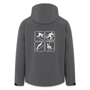 Skifahren, Ski resort, Skigebiet, Skiurlaub - Recycelte Männer Softshell-Jacke von Stanley/Stella - Anthrazit - Hinten - AI Model Male 185 light (185cm)