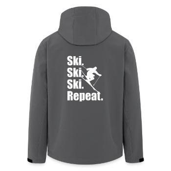 Skifahren, Ski resort, Skigebiet, Skiurlaub - Recycelte Männer Softshell-Jacke von Stanley/Stella - Anthrazit - Hinten - AI Model Male 185 light (185cm)