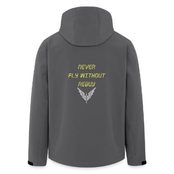 Ne jamais voler sans rebuy transparent - Veste softshell homme en polyester recyclé Stanley/Stella - charbon - Dos - AI Model Male 185 light (185cm)