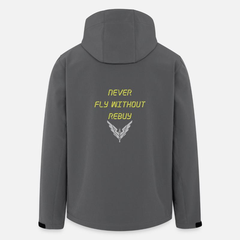 Never Fly without rebuy Transparent - Recycelte Männer Softshell-Jacke von Stanley/Stella - Anthrazit