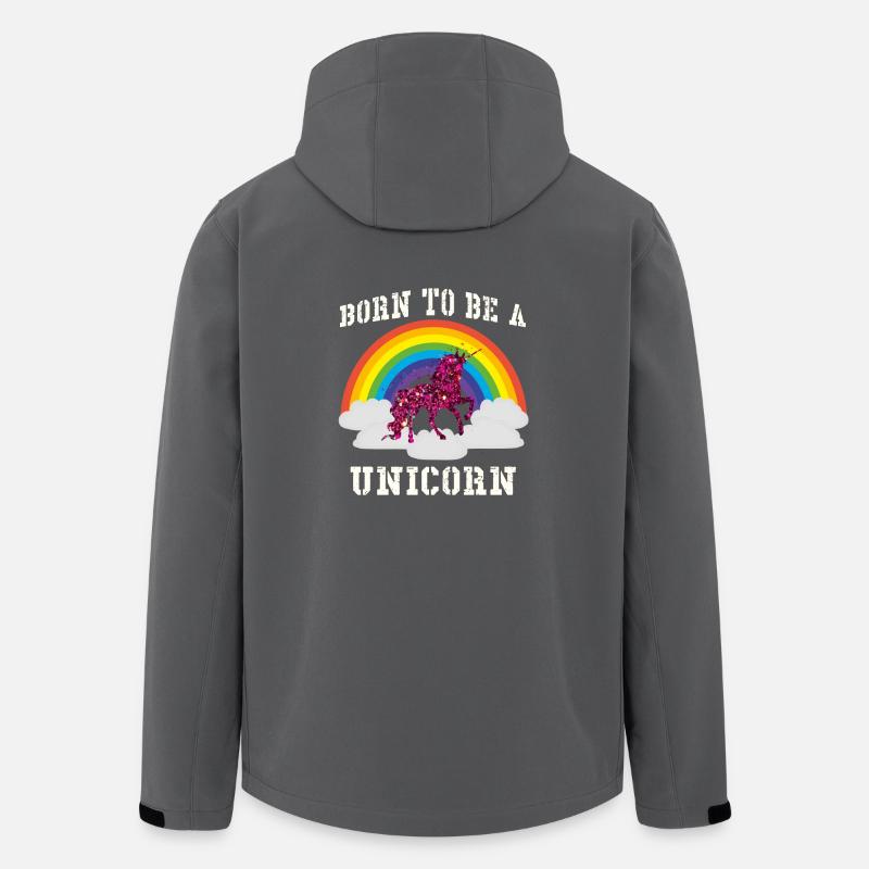 Regenbogen Einhorn - Recycelte Männer Softshell-Jacke von Stanley/Stella - Anthrazit