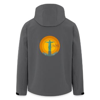 I love Rio de Janeiro - Recycelte Männer Softshell-Jacke von Stanley/Stella - Anthrazit - Hinten - AI Model Male 185 light (185cm)