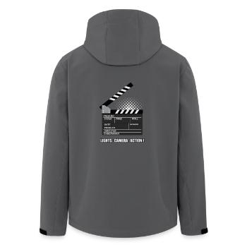 Licht Kamera Aktion - Film ab! - Recycelte Männer Softshell-Jacke von Stanley/Stella - Anthrazit - Hinten - AI Model Male 185 light (185cm)