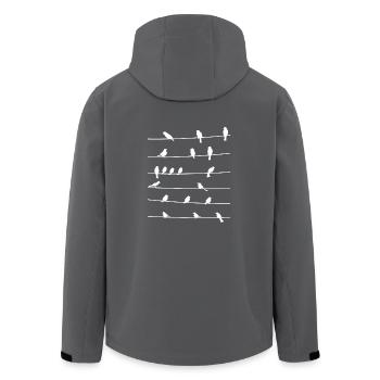 Vögel Vogel Vogelschwarm Geschenk Vogelliebhaber - Recycelte Männer Softshell-Jacke von Stanley/Stella - Anthrazit - Hinten - AI Model Male 185 light (185cm)