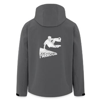 Parkour Geschenk Le Parcour Freerunning - Recycelte Männer Softshell-Jacke von Stanley/Stella - Anthrazit - Hinten - AI Model Male 185 light (185cm)