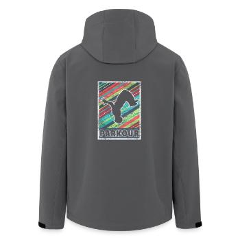 Parkour Geschenk Le Parcour Freerunning - Recycelte Männer Softshell-Jacke von Stanley/Stella - Anthrazit - Hinten - AI Model Male 185 light (185cm)