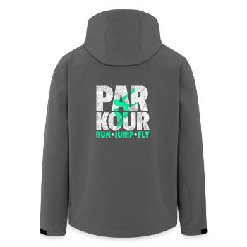 Parkour Geschenk Le Parcour Freerunning - Recycelte Männer Softshell-Jacke von Stanley/Stella - Anthrazit - Hinten - AI Model Male 185 light (185cm)