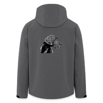 Deutsche Dogge - Recycelte Männer Softshell-Jacke von Stanley/Stella - Anthrazit - Hinten - AI Model Male 185 light (185cm)