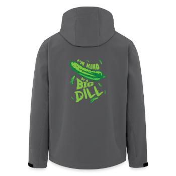 Lustige Gurke - Recycelte Männer Softshell-Jacke von Stanley/Stella - Anthrazit - Hinten - AI Model Male 185 light (185cm)
