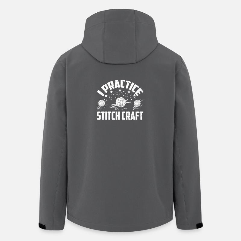 Je pratique le cadeau de tricot de métier de point - Veste softshell homme en polyester recyclé Stanley/Stella - charbon