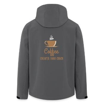 Kaffee - Sucht - Kaffeetasse - Kaffeepott - Coffee - Recycelte Männer Softshell-Jacke von Stanley/Stella - Anthrazit - Hinten - AI Model Male 185 light (185cm)
