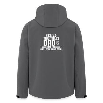 DAD & STEP DAD - Vatertag - Father's Day - Funny - Recycelte Männer Softshell-Jacke von Stanley/Stella - Anthrazit - Hinten - AI Model Male 185 light (185cm)