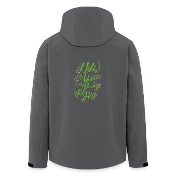 I Like My Water with Barley & Hops - Bier Liebe - Recycelte Männer Softshell-Jacke von Stanley/Stella - Anthrazit - Hinten - AI Model Male 185 light (185cm)