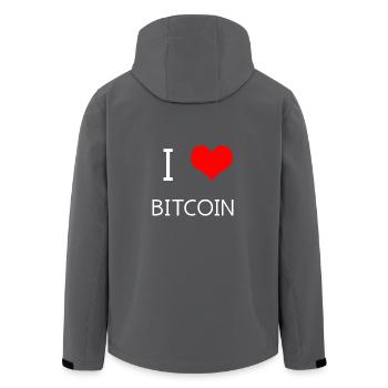 I love Bitcoin - Recycelte Männer Softshell-Jacke von Stanley/Stella - Anthrazit - Hinten - AI Model Male 185 light (185cm)