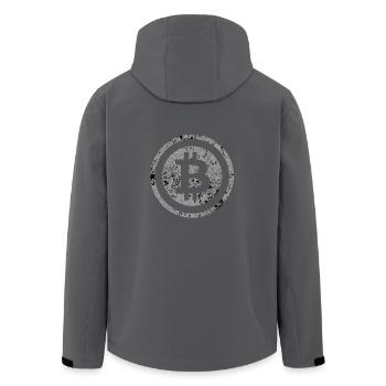 Bitcoin Symbol Vintage #5 - Recycelte Männer Softshell-Jacke von Stanley/Stella - Anthrazit - Hinten - AI Model Male 185 light (185cm)