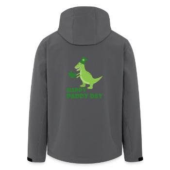 Saint Patricks Day shamrock Klee Dino Trex TShirt - Recycelte Männer Softshell-Jacke von Stanley/Stella - Anthrazit - Hinten - AI Model Male 185 light (185cm)