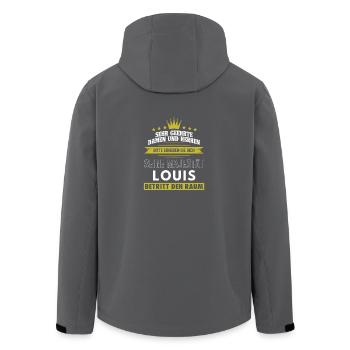 Seine Majestät, Louis, Name, Geschenk, Vorname - Recycelte Männer Softshell-Jacke von Stanley/Stella - Anthrazit - Hinten - AI Model Male 185 light (185cm)