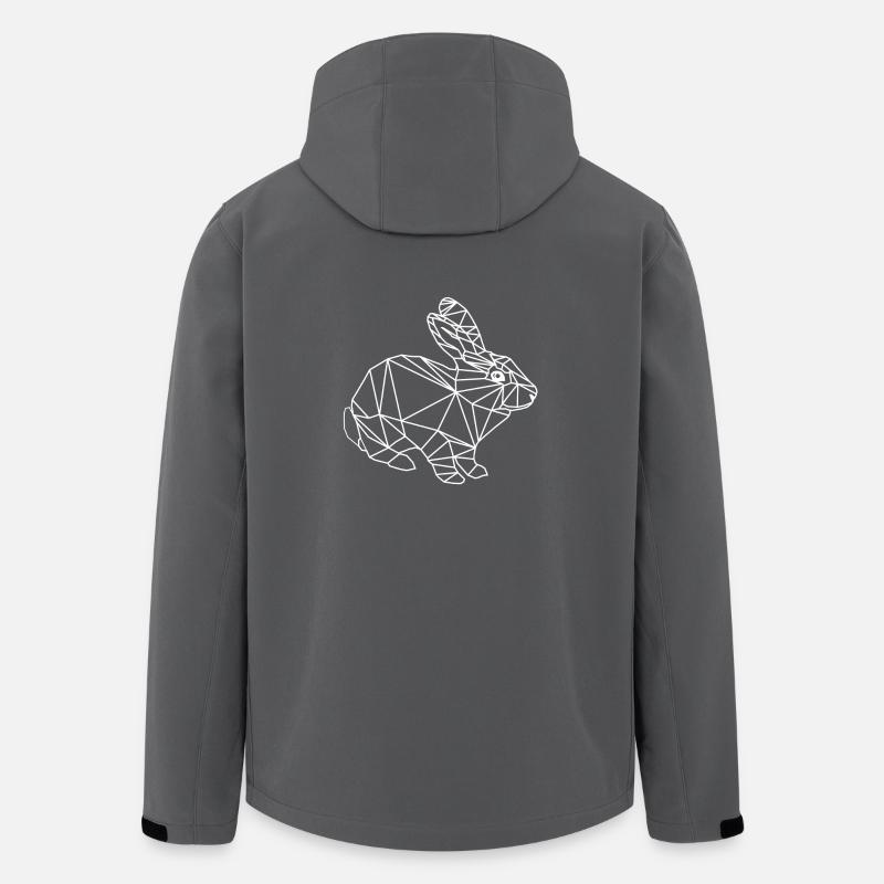 low poly Hase - Recycelte Männer Softshell-Jacke von Stanley/Stella - Anthrazit