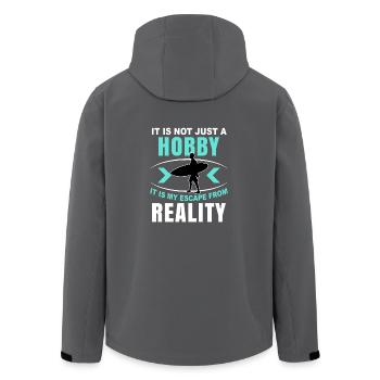 Surf Surfin Geschenk Surfergirl Surfbrett Surfen - Recycelte Männer Softshell-Jacke von Stanley/Stella - Anthrazit - Hinten - AI Model Male 185 light (185cm)