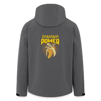 Banana Power white - Recycelte Männer Softshell-Jacke von Stanley/Stella - Anthrazit - Hinten - AI Model Male 185 light (185cm)