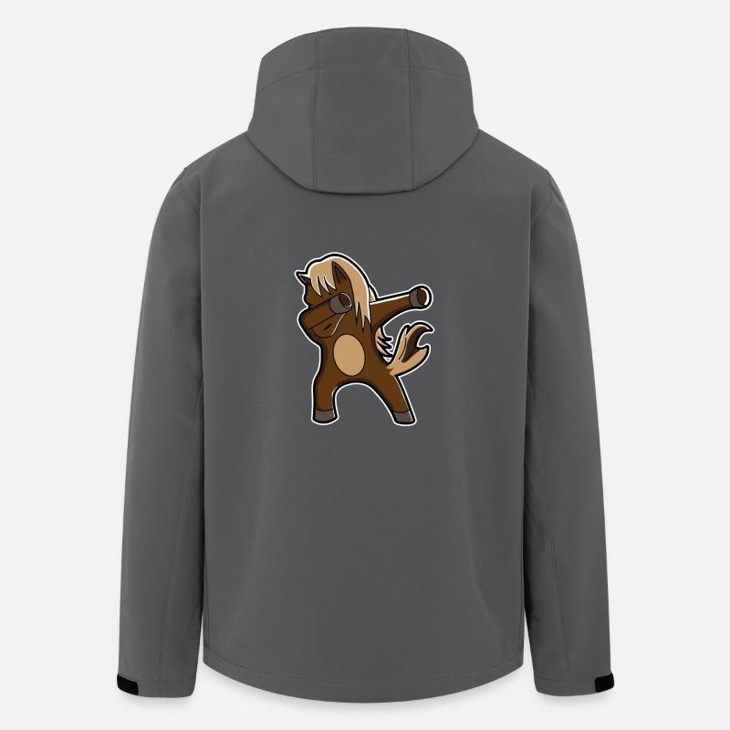 Cheval, dabbing, cheval - Veste softshell homme en polyester recyclé Stanley/Stella - charbon