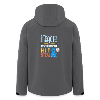 I Teach My Kids to Hit and Steal Baseball Mom Gift - Recycelte Männer Softshell-Jacke von Stanley/Stella - Anthrazit - Hinten - AI Model Male 185 light (185cm)