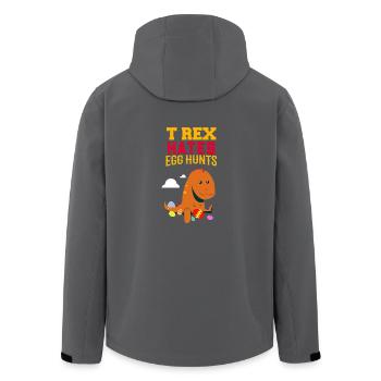 Funny Dinosaur Hates Easter Eggs Gift - Recycelte Männer Softshell-Jacke von Stanley/Stella - Anthrazit - Hinten - AI Model Male 185 light (185cm)