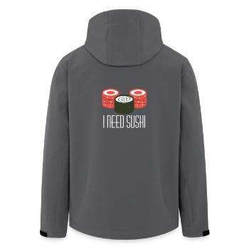 Ich brauche Sushi - Geschenk - Recycelte Männer Softshell-Jacke von Stanley/Stella - Anthrazit - Hinten - AI Model Male 185 light (185cm)