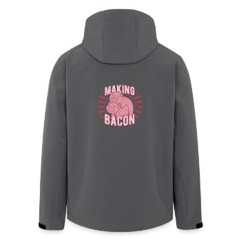 Making Bacon - Schinken Schwein - Geschenk - Recycelte Männer Softshell-Jacke von Stanley/Stella - Anthrazit - Hinten - AI Model Male 185 light (185cm)